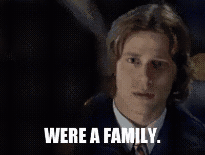 a man in a suit and tie says `` were a family . ''