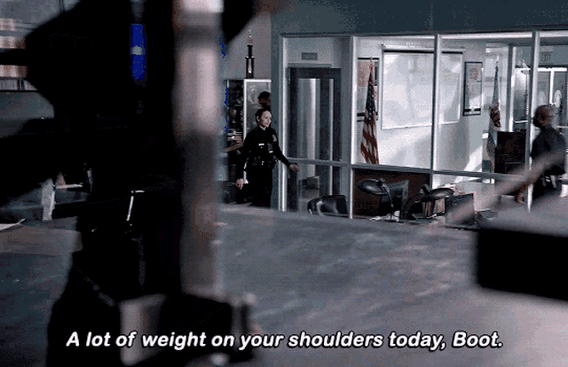 a police officer says a lot of weight on your shoulders today