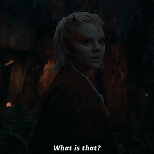 a woman with horns on her face says what is that