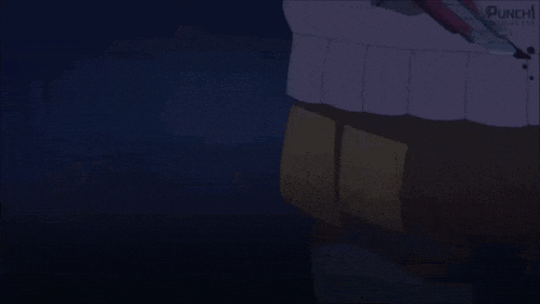 a person holding a sword in a dark room with punch magazine written on the bottom right