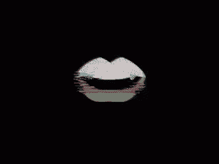 a pixel art of a vampire 's mouth with fangs