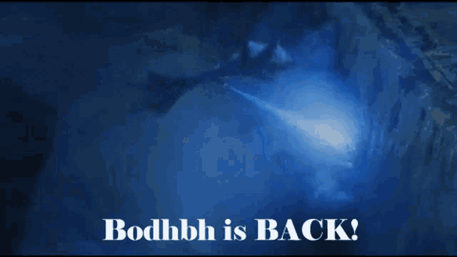 a blue background with the words bodlhbb is back on it