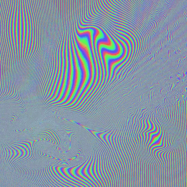 a rainbow colored striped background with a swirl in the middle