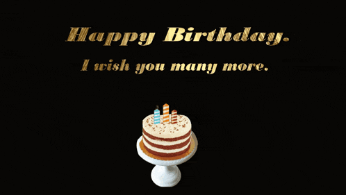 a happy birthday card with a cake and candles