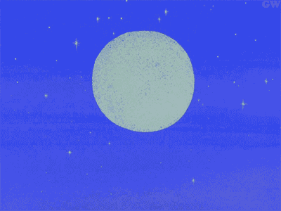 a witch is flying on a broom in front of the moon