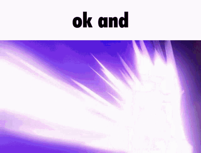 a purple background with the words ok and in black