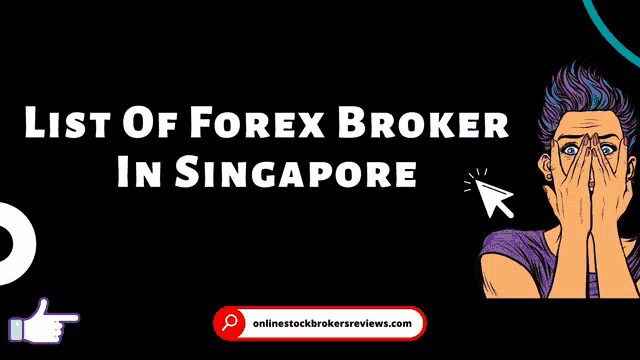 a pop art illustration of a woman covering her face with her hands with the words list of forex broker in singapore below her