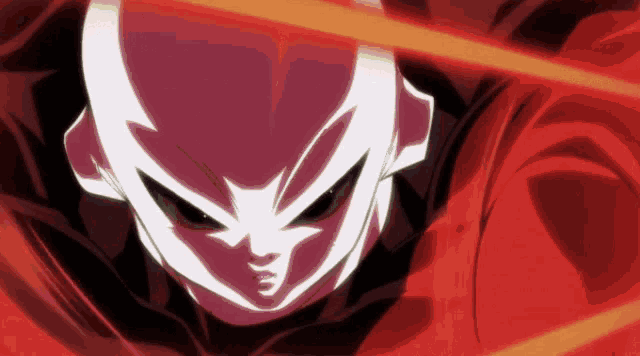 a close up of a person 's face with a red light behind it