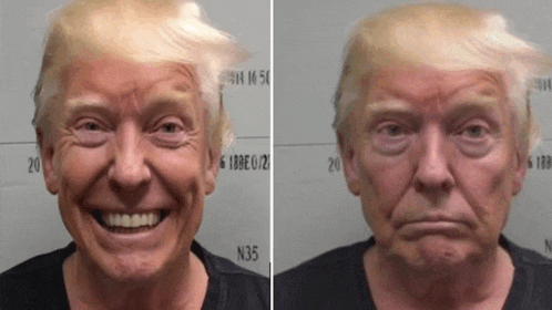 a picture of donald trump smiling and making a funny face
