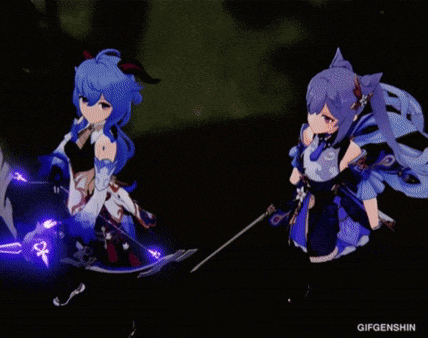 a couple of anime characters are standing next to each other holding swords .