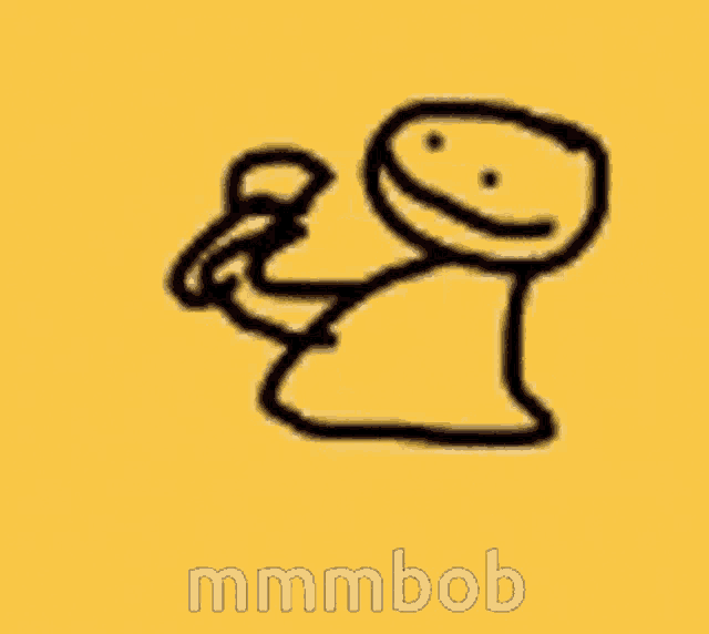 a drawing of a person with a smiley face and the word mmmmbob written below it .