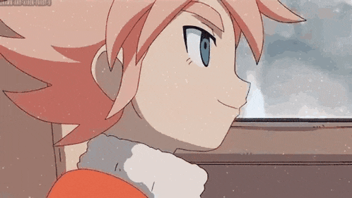 a close up of a cartoon character looking out a window .