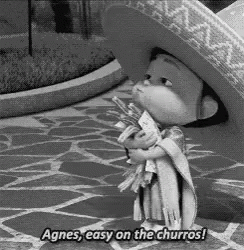 Agnes, Easy On The Churros! GIF - Despicable Me Agnes Food GIFs