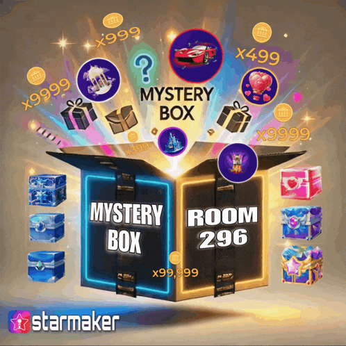 a mystery box for room 296 is being advertised on starmaker