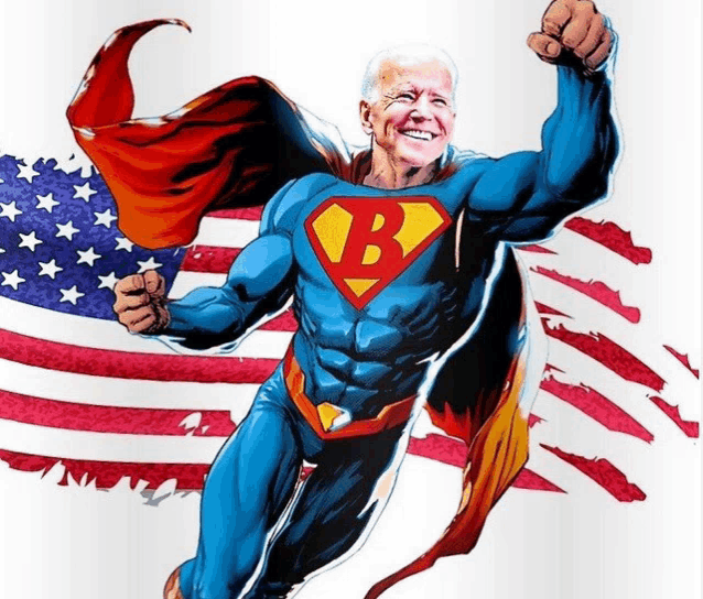 a man in a superman costume with the letter b on his cape