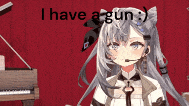 a picture of a girl with the words i have a gun above her