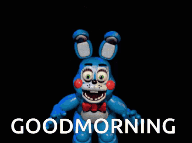bonnie from five nights at freddy 's with the words good morning below him