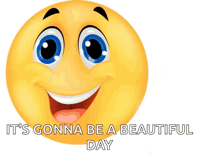 a smiley face giving a thumbs up with the words it 's gonna be a beautiful day