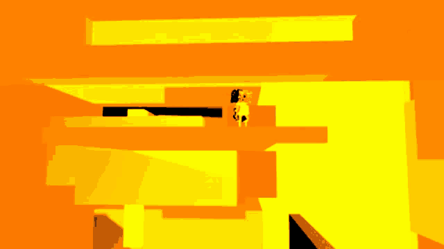 a computer generated image of a maze with yellow blocks