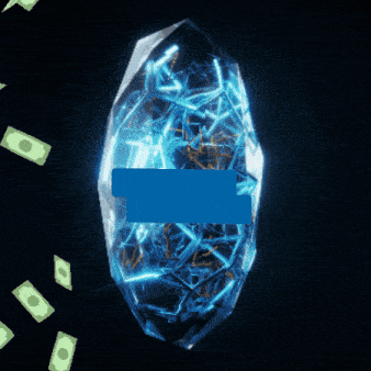 a blue sign that says ' generational wealth ' next to a crystal