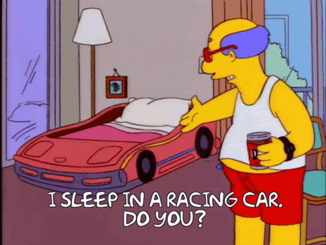 I Sleep In A Racing Car Do You GIF