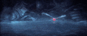 a red light is shining on a dark blue background .