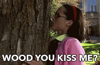 Wood You Kiss Me? GIF - Superstar Molly Shannon Tree Kiss GIFs