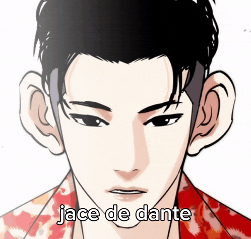 a cartoon of a man with the words jace de dante written below him