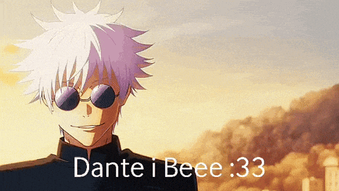 a cartoon character with sunglasses and the words dante i beee 1:33 on the bottom