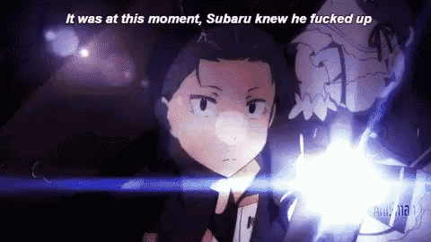 it was at this moment subaru knew he fucked up in a cartoon