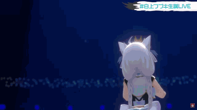 a video game character is dancing on a stage