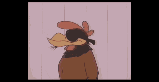 a cartoon dog and a chicken are standing next to each other in front of a dog house