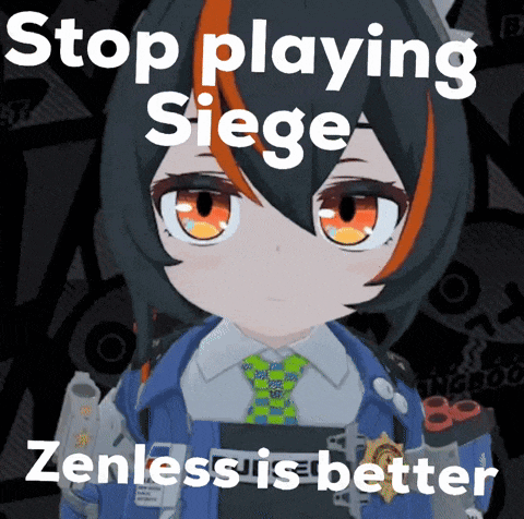 a picture of a girl with the words " stop playing siege " on it