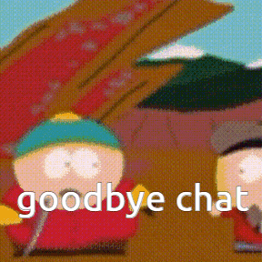 two south park characters are standing next to each other and saying goodbye