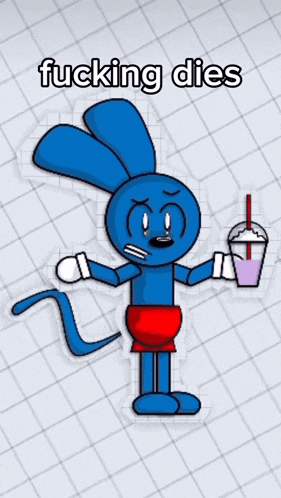 a picture of a cartoon character with the words fucking dies on the bottom