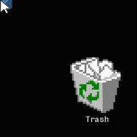 a computer screen with a trash can and a speech bubble that says " your bullshit "