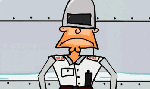 a cartoon of a man in a military uniform with a helmet on his head