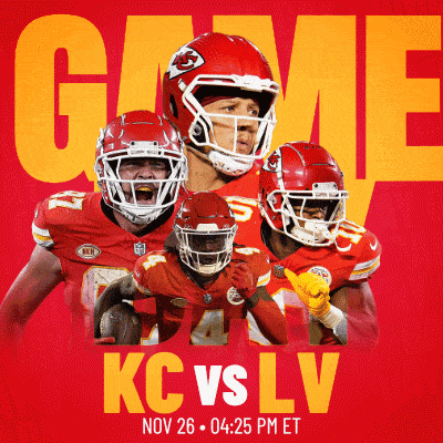 a poster for the kc vs lv game