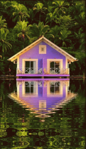 Serene Cottage On The Lake GIF - Cottage Cottage On The Lake Cottage By The Lake GIFs