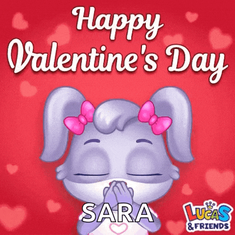 a lucas and friends valentine 's day card with a bunny wearing a face mask
