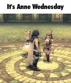 a video game scene with the words it 's anne wednesday on the bottom