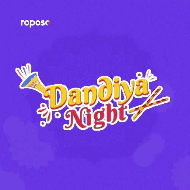 a purple background with the words dandiya night written on it