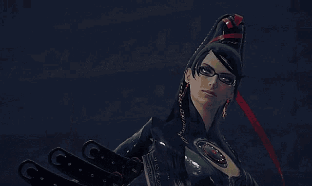 a woman in a video game is holding a gun with a green light coming out of it