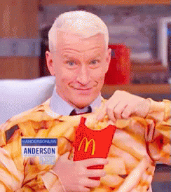 Anderson Cooper Fries GIF - Anderson Cooper Fries Hungry GIFs