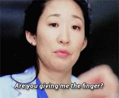 Christina Yang Greys Anatomy GIF - Christina Yang Greys Anatomy The Finger GIFs