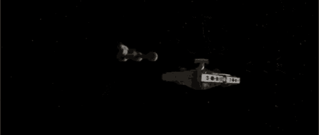 a group of spaceships are flying in the night sky
