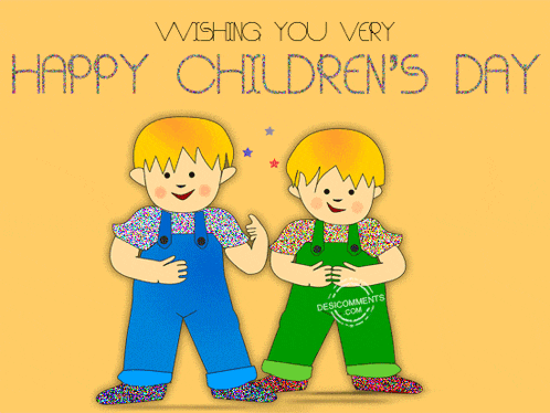 a happy children 's day card with two boys