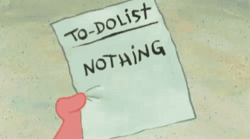 a cartoon hand is writing on a piece of paper that says to dolist nothing