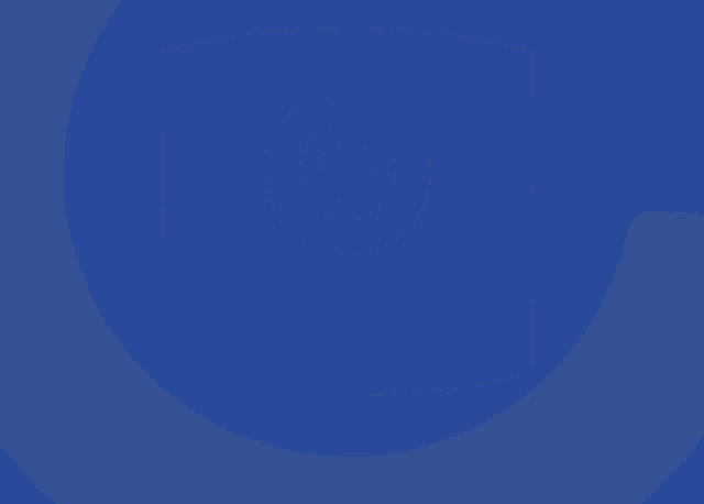 a yellow circle on a blue background with a shadow