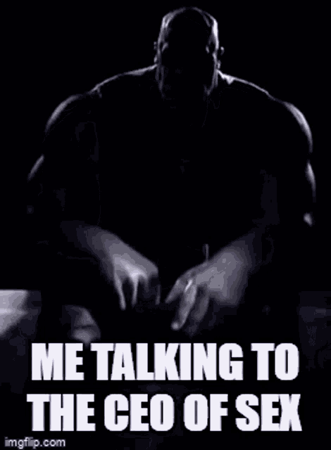 thanos is talking to the ceo of sex with his hands folded